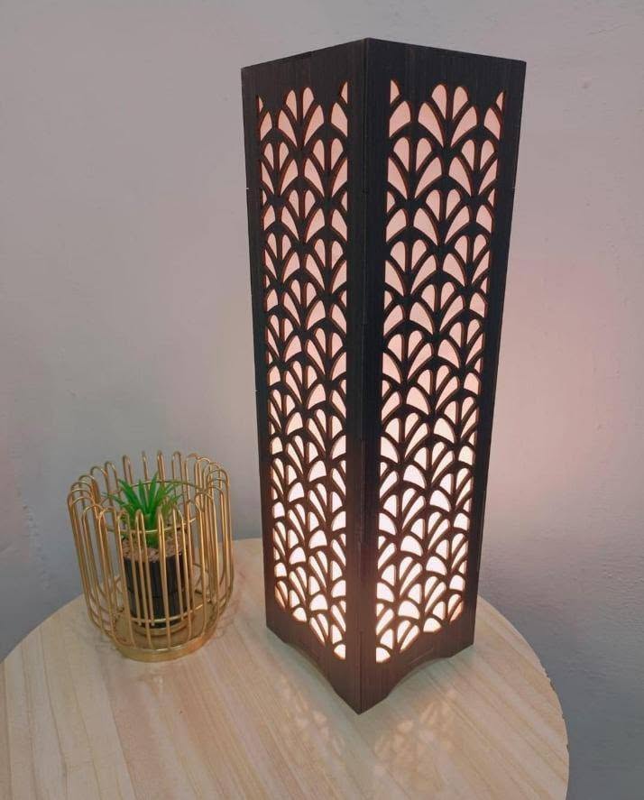 Leaf Design Wooden Floor Lamp