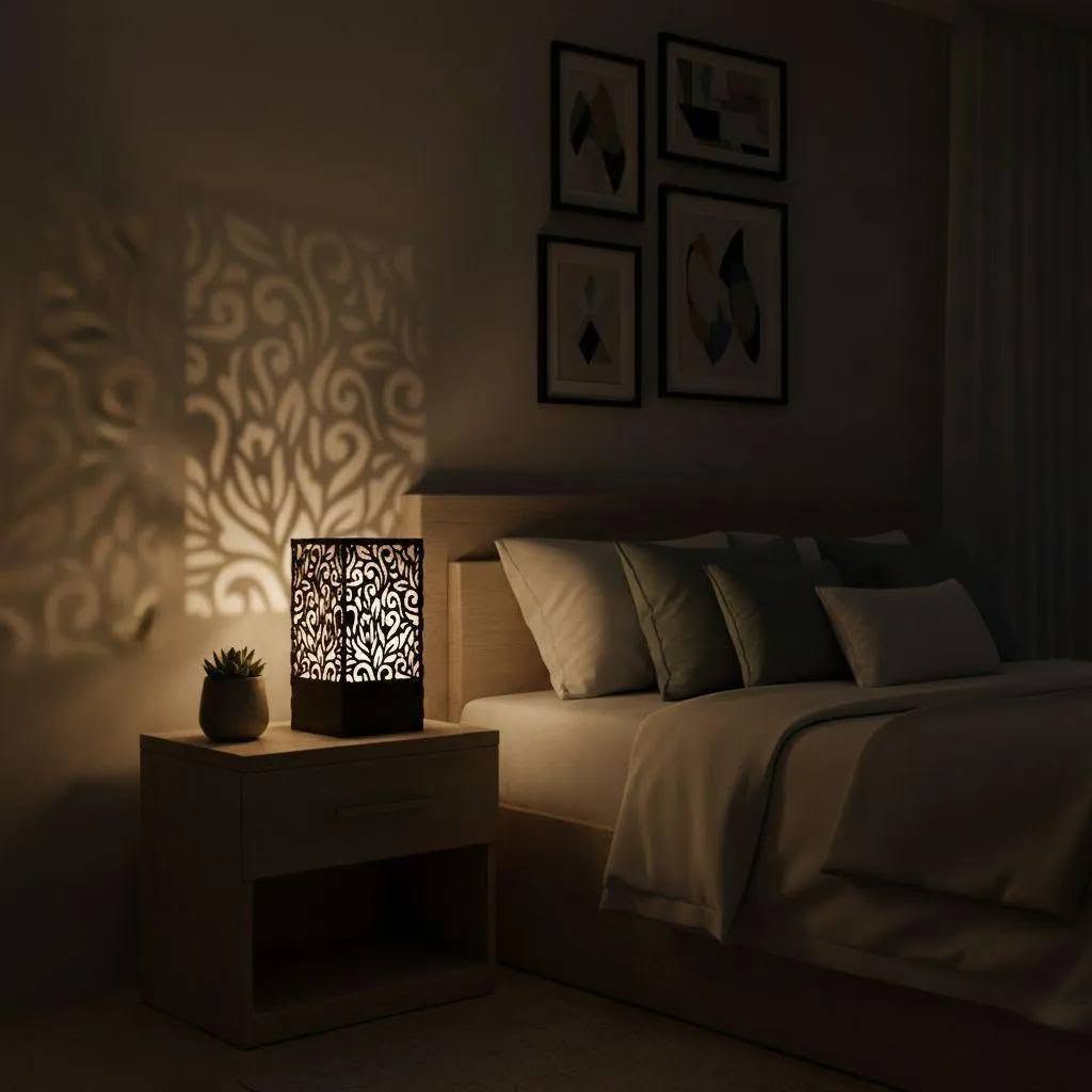 Floral Laser Cut Table Lamp