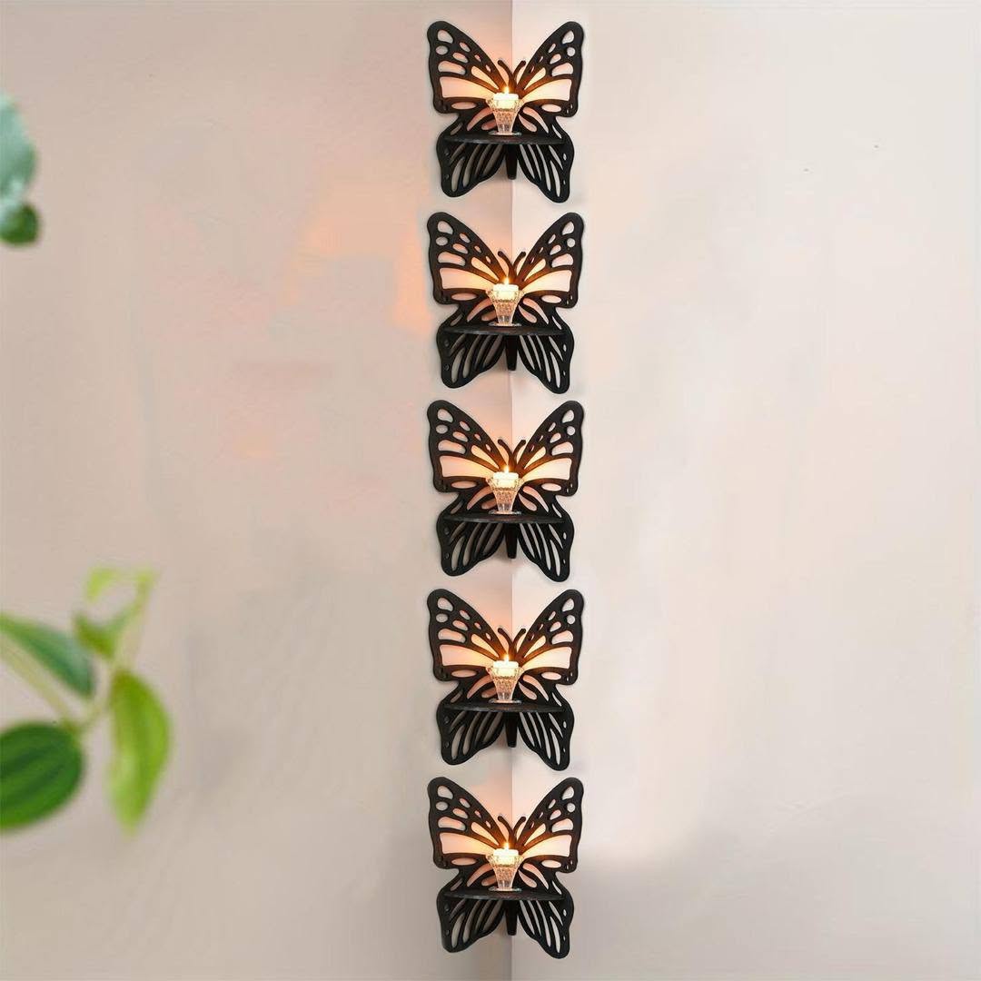 Butterfly Wall Shelves Corner Decor Set of 5